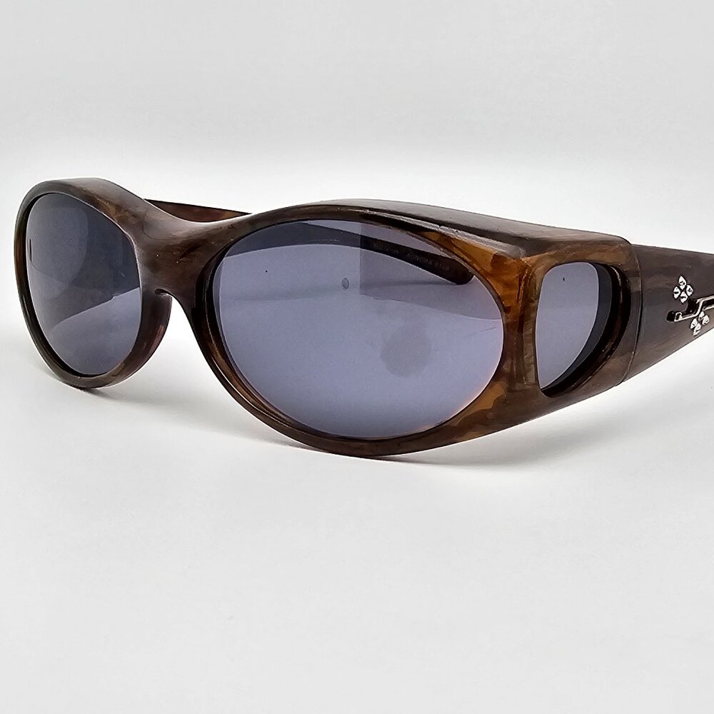 Johnathan Paul Aurora 010S Brown Frame Polarized Silver Lens Fitsover Sunglasses